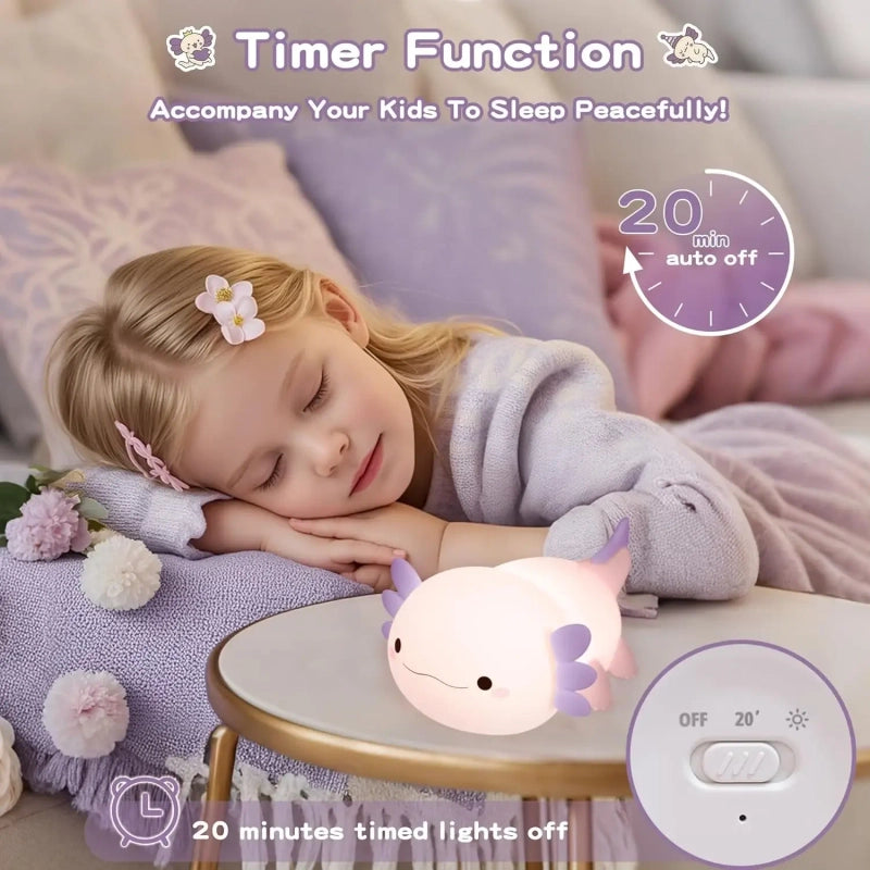 Puha Szilikon Axolotl Éjjeli Lámpa