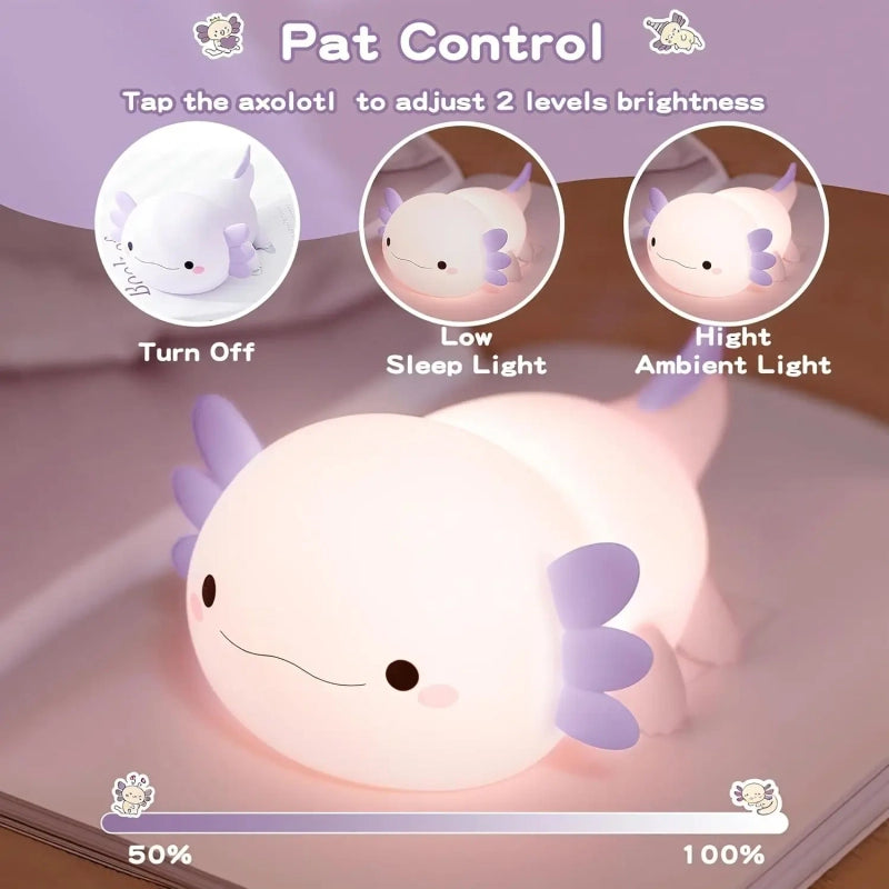 Puha Szilikon Axolotl Éjjeli Lámpa